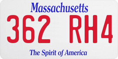 MA license plate 362RH4
