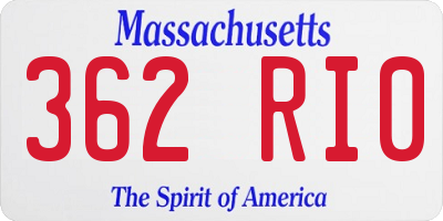 MA license plate 362RI0