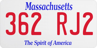 MA license plate 362RJ2