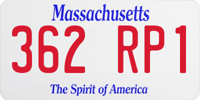 MA license plate 362RP1