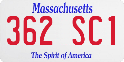 MA license plate 362SC1