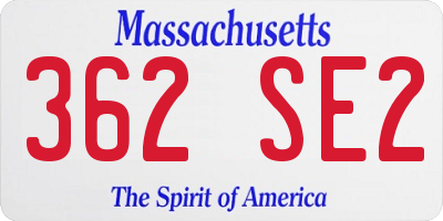 MA license plate 362SE2