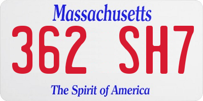 MA license plate 362SH7