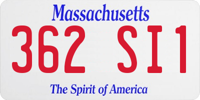 MA license plate 362SI1