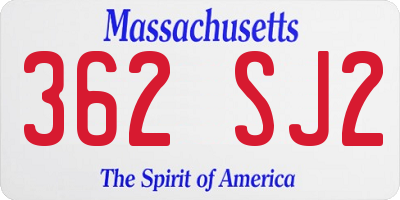 MA license plate 362SJ2