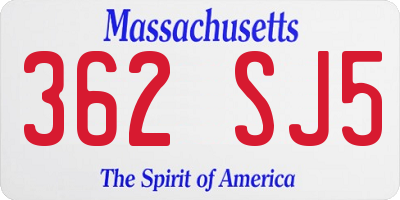 MA license plate 362SJ5
