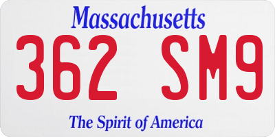 MA license plate 362SM9