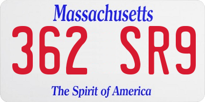 MA license plate 362SR9