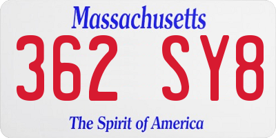 MA license plate 362SY8
