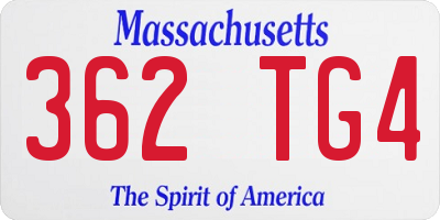 MA license plate 362TG4