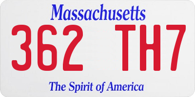 MA license plate 362TH7