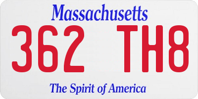 MA license plate 362TH8