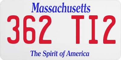 MA license plate 362TI2