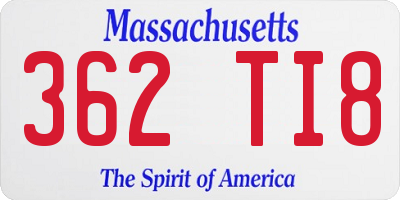 MA license plate 362TI8