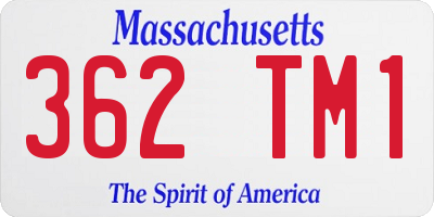 MA license plate 362TM1