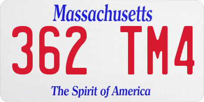 MA license plate 362TM4