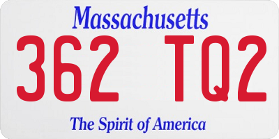 MA license plate 362TQ2