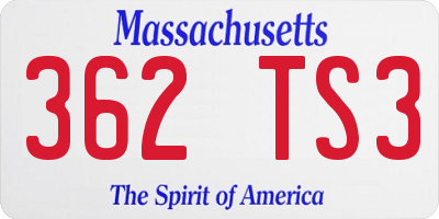 MA license plate 362TS3