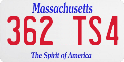 MA license plate 362TS4
