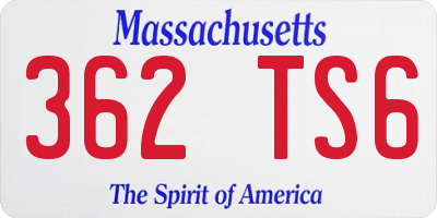 MA license plate 362TS6