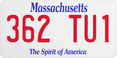 MA license plate 362TU1