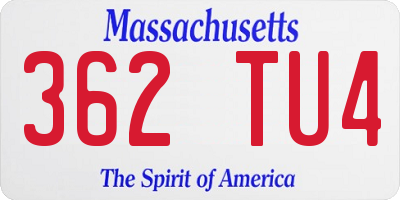 MA license plate 362TU4