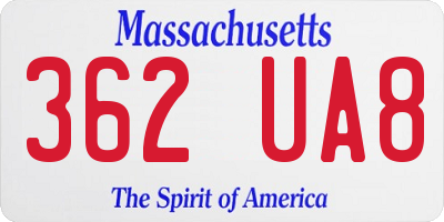 MA license plate 362UA8