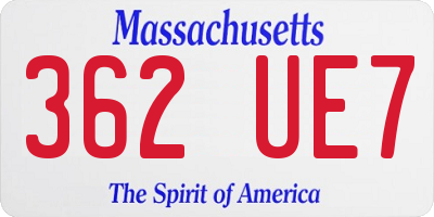 MA license plate 362UE7