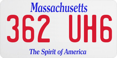 MA license plate 362UH6