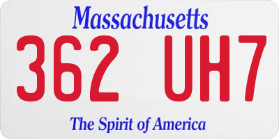 MA license plate 362UH7