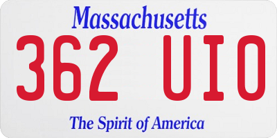 MA license plate 362UI0