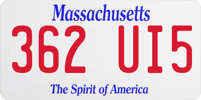 MA license plate 362UI5