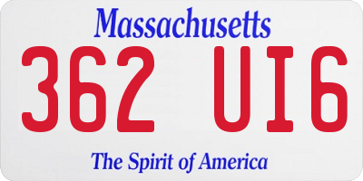 MA license plate 362UI6