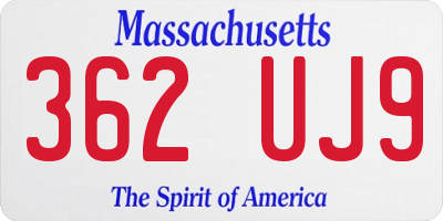 MA license plate 362UJ9