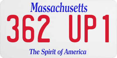 MA license plate 362UP1