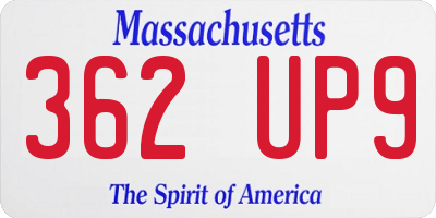 MA license plate 362UP9