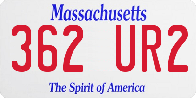 MA license plate 362UR2