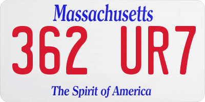 MA license plate 362UR7