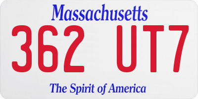 MA license plate 362UT7