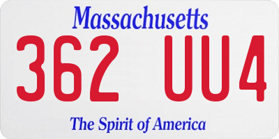 MA license plate 362UU4