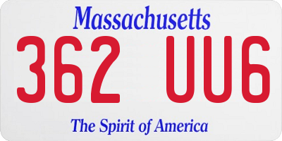 MA license plate 362UU6