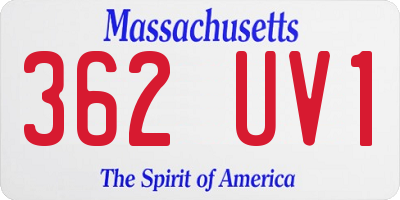 MA license plate 362UV1