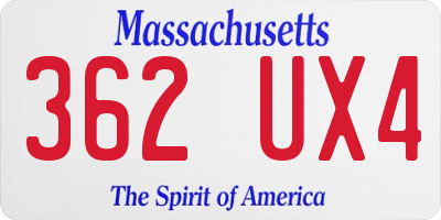 MA license plate 362UX4