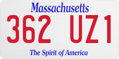 MA license plate 362UZ1