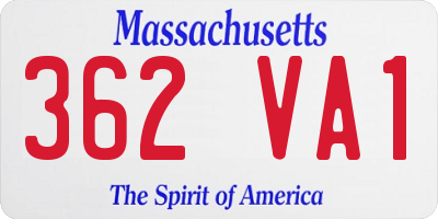 MA license plate 362VA1