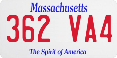 MA license plate 362VA4