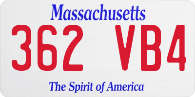 MA license plate 362VB4