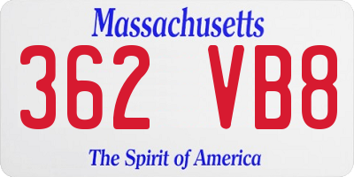 MA license plate 362VB8
