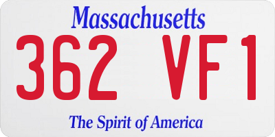 MA license plate 362VF1