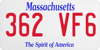 MA license plate 362VF6